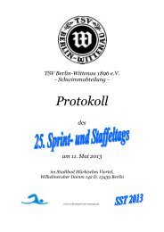 25. Sprint- und Staffeltag des TSV Wittenau - SSC Berlin ...