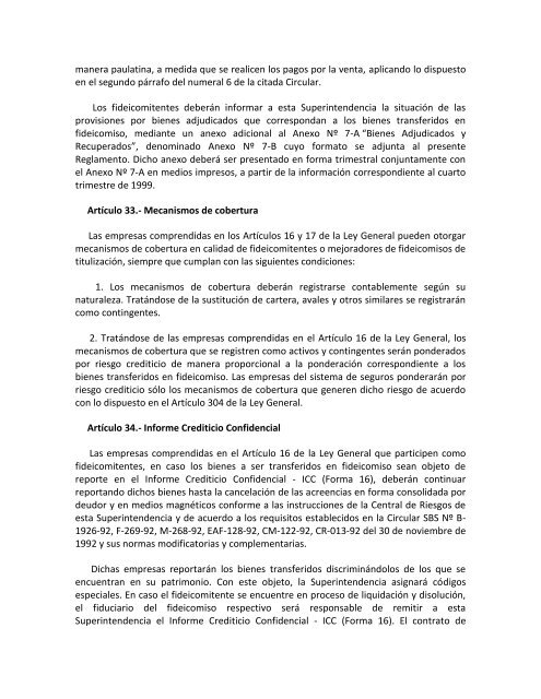 Reglamento del Fideicomiso y de las Empresas de ... - La Fiduciaria