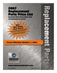 commercial tank type water heater replacement parts list models ...