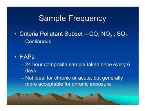 CAC Air Monitoring Recommendations to FHR