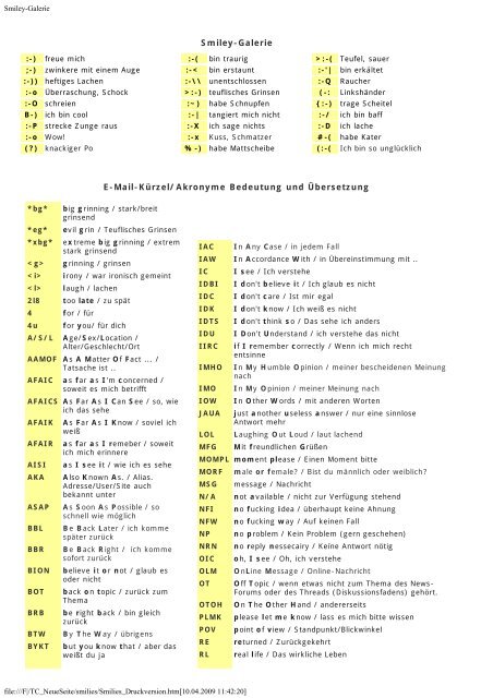 Von smiley bedeutung List of