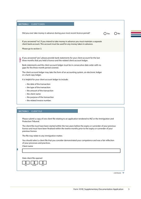 Form 101B Supplementary Documentation Application - Immigration ...