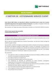 Fiche de poste Gestionnaire service client - BNP ARVAL Rennes