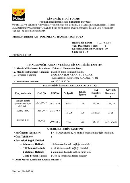 MSDS - Polisan