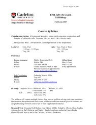 Course Syllabus - Carleton University