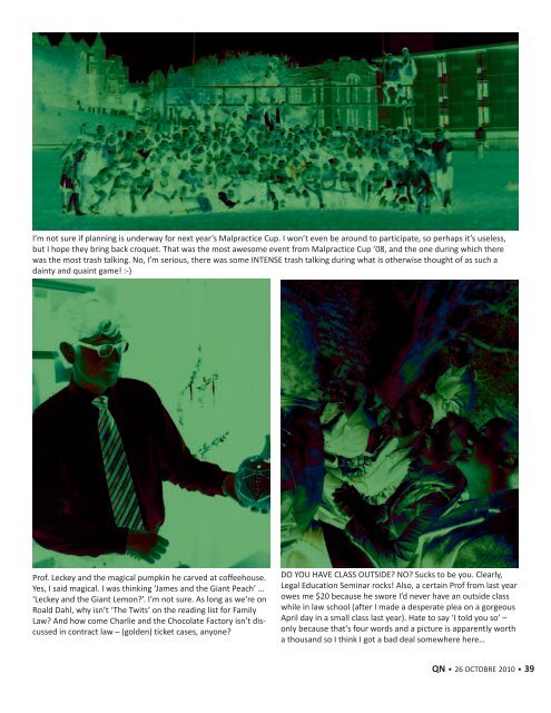 October 26, 2010 - Latest Issue - McGill University