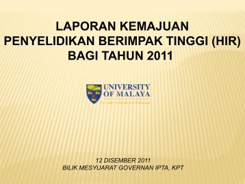 Slaid Pembentangan Keseluruhan oleh Profesor Dato - High Impact ...