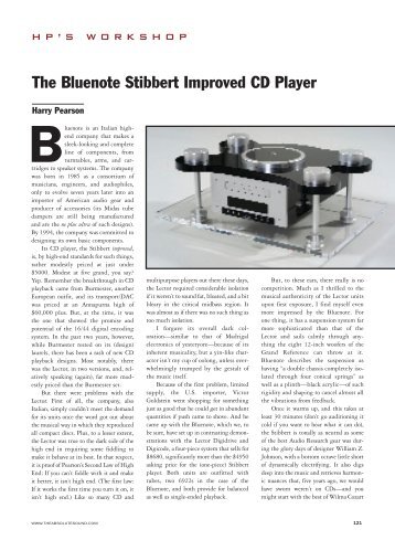 The Bluenote Stibbert Improved CD Player - Jason Diffusion