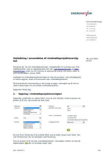 Vejledning i anvendelse af vindmÃ¸lleprojektoversig- ten - Energinet.dk