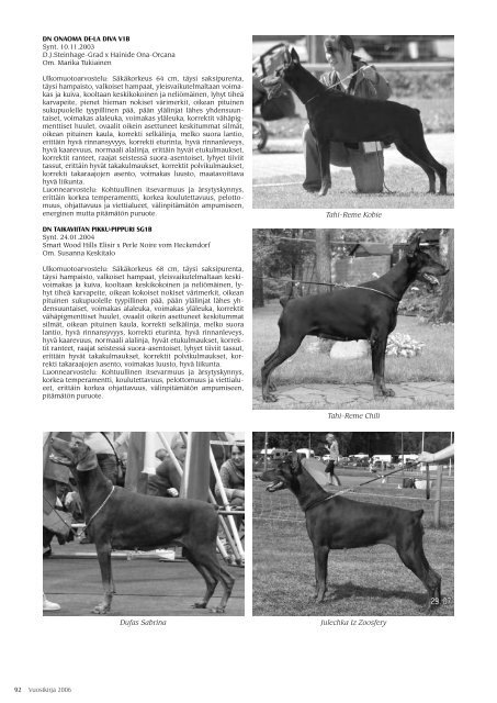 dobermann vuosikirja 2006 - Suomen Dobermannyhdistys