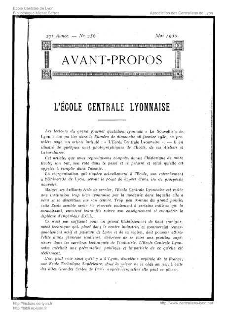 Revue Technica, annÃ©e 1930, numÃ©ro 256 - Histoire de l'Ãcole ...