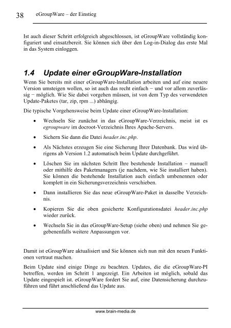 eGroupWare 1.4 kompakt - Brain-Media.de Brain-Media.de