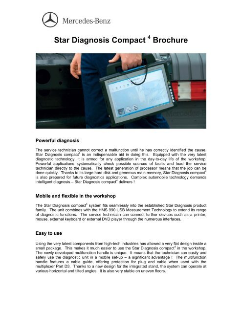 Star Diagnosis Compact Brochure - Mercedes-Benz Canada