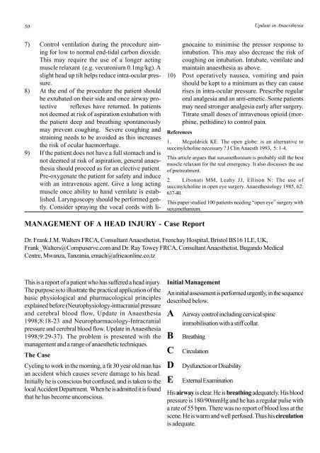 Download Update 11 - Update in Anaesthesia - WFSA