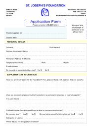 Job Application Form - St Joseph's Foundation