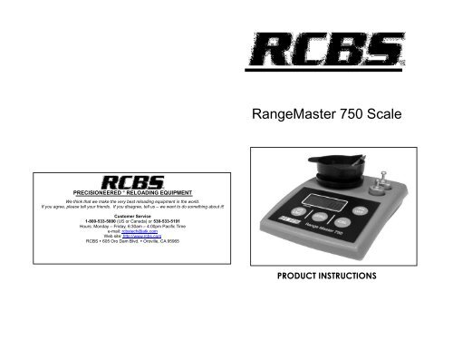 RangeMaster 750 Instructions - RCBS