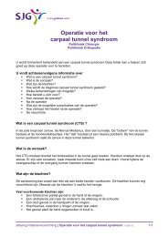 Operatie voor het carpaal tunnel syndroom - SJG Weert