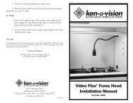 Video Flex® Fume Hood Installation Manual - Ken-A-Vision