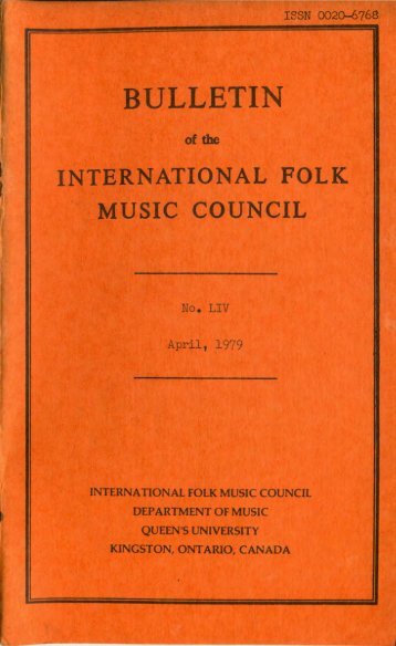 Apr 1979 - International Council for Traditional Music