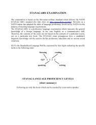 STANAG 6001 exams - Slovenska vojska