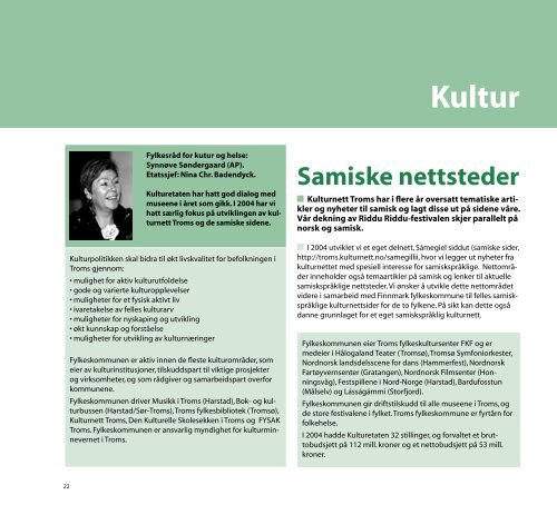 Troms fylkeskommunes Ã¥rsrapport 2004