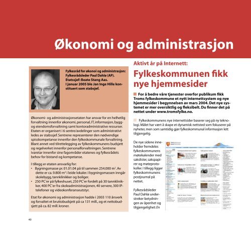 Troms fylkeskommunes Ã¥rsrapport 2004