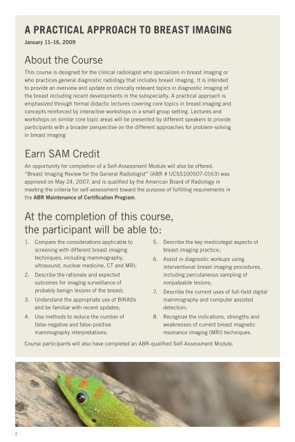 UCSF Breast Imaging course brochure (PDF) - ESR - Congress ...