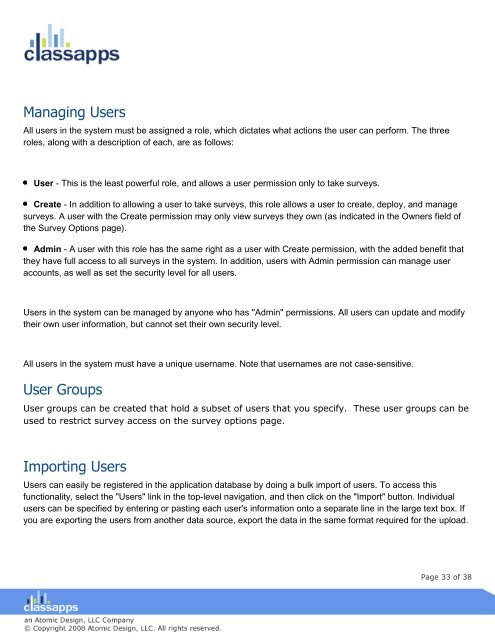 SelectSurvey user manual