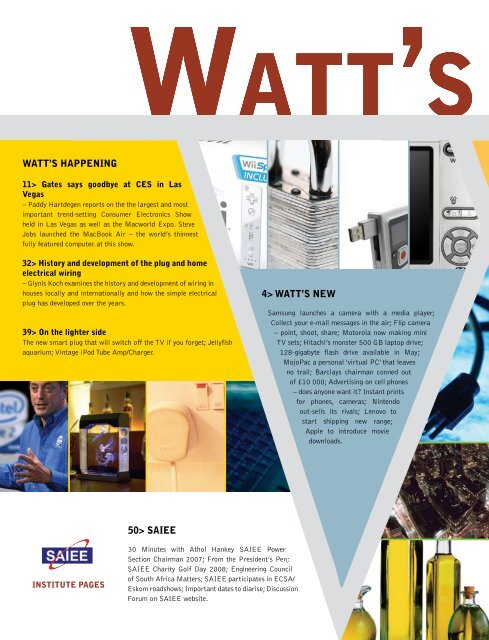 South Africa â¢ R21.95 (incl. vat) - Watt Now Magazine