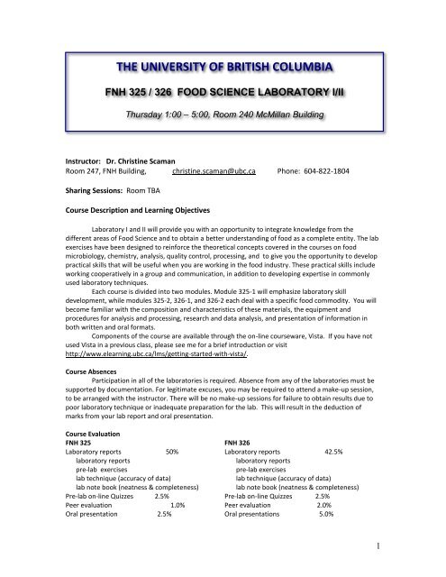 fnh 325 / 326 food science laboratory i/ii - courses.landfood....