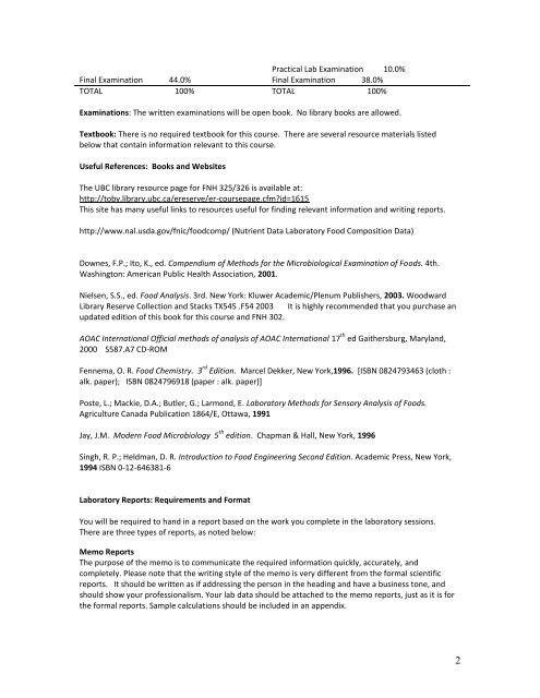 fnh 325 / 326 food science laboratory i/ii - courses.landfood....