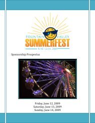 FOUNTAIN VALLEY SUMMERFEST - City of Fountain Valley