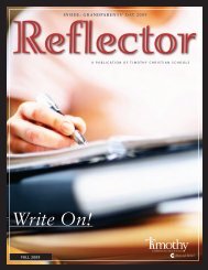 Reflector- Fall 2009 - Timothy Christian Schools