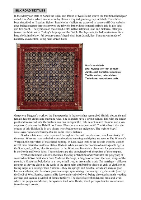 ASIAN TEXTILES - OATG. Oxford Asian Textile Group