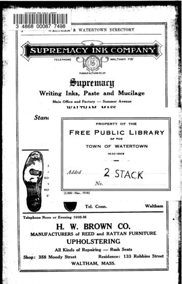 1919 - Watertown Free Public Library