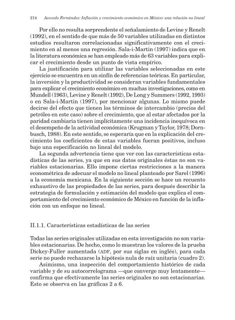 Inflación y crecimiento económico en México: una relación no lineal