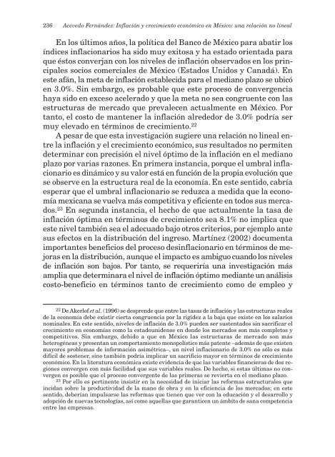 Inflación y crecimiento económico en México: una relación no lineal