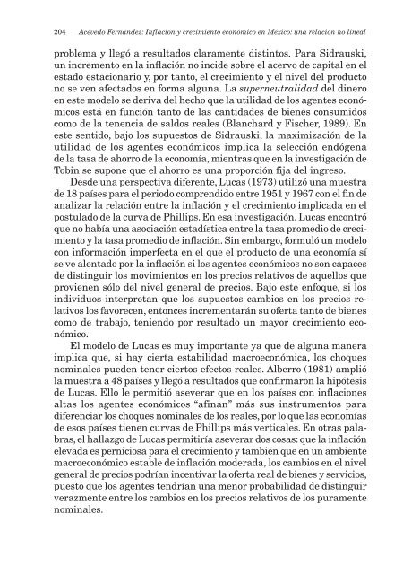 Inflación y crecimiento económico en México: una relación no lineal