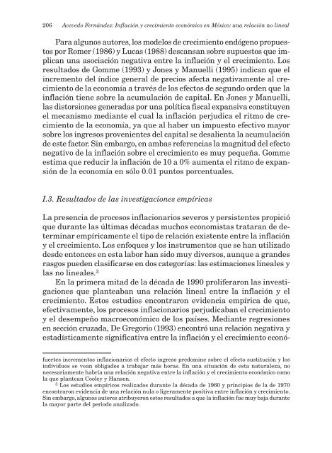 Inflación y crecimiento económico en México: una relación no lineal