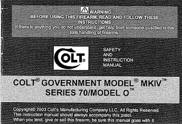 Colt Government MKIV Series 70 Model O