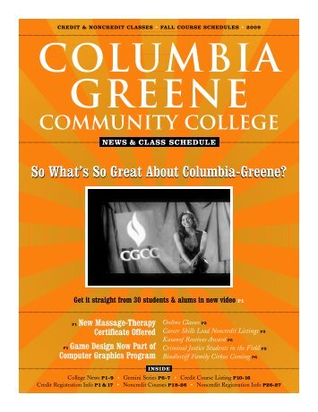 Fall 2009 News and Class Schedule - Columbia-Greene Community ...