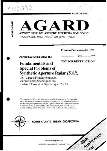Fundamentals and Special Problems of Synthetic Aperture Radar ...