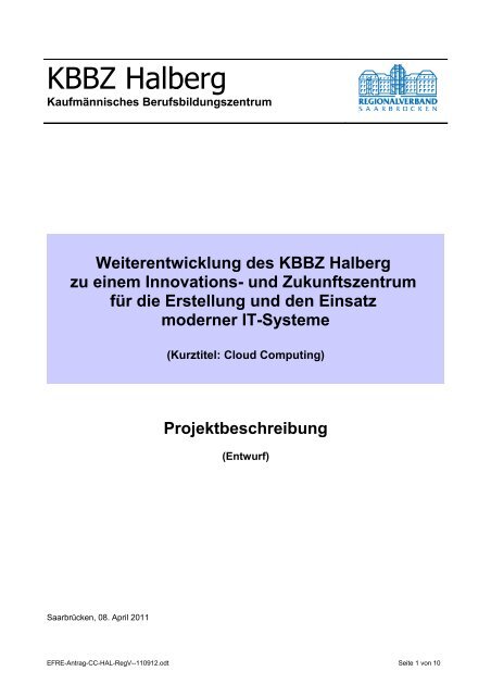 und Zukunftszentrum für die Erstellung und den ... - KBBZ-Halberg