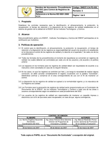 SNEST-CA-PG-002 CONTROL DE REGISTROS.pdf - Instituto ...