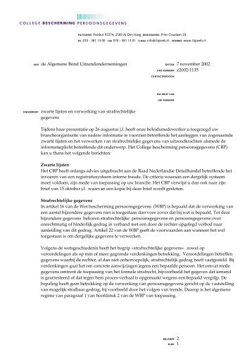 zwarte lijsten en de verklaring omtrent het gedrag - College ...