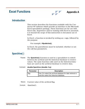 Conductor NT, Configuration (Excel Functions) - ABB SolutionsBank