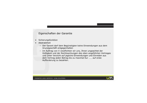 Bankgarantie und alternative Sicherungsmittel - Willheim | MÃ¼ller