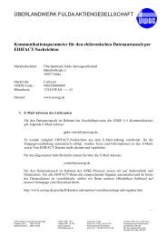 Kommunikationsparameter für den elektronischen Datenaustausch ...