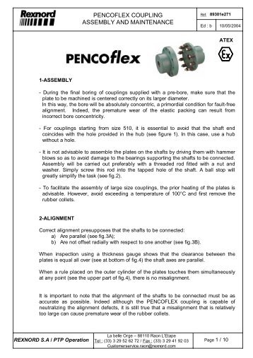 pencoflex coupling assembly and maintenance - Rexnord