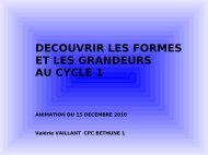 DECOUVRIR LES FORMES ET LES GRANDEURS AU CYCLE 1